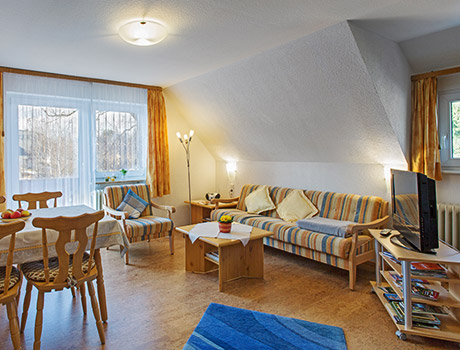 Wohnzimmer Ferienwohnung Eichhörnchenblick