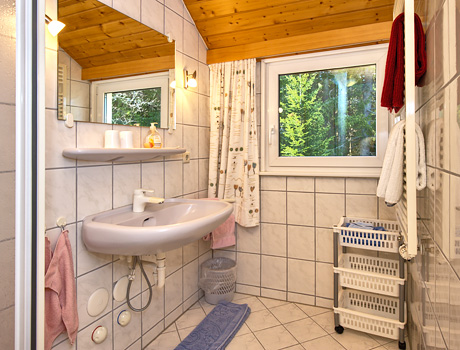 Badezimmer mit Dusche  Ferienwohnung Entenblick